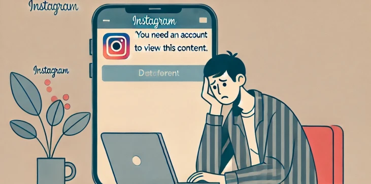 o persoană tristă fără cont de instagram